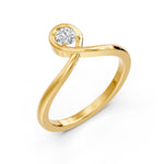 Load image into Gallery viewer, Solitaire Serena bague diamant rond 0.30 carat or jaune