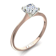 Bague solitaire 0.60 carat or rose diamant naturel rond Vanessa
