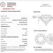 Diamant Rond 1.00 carat, diamant de laboratoire, couleur D, pureté VS1 
