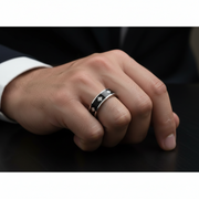 Alliance Homme Céramique, Or et diamants synthétiques Leone