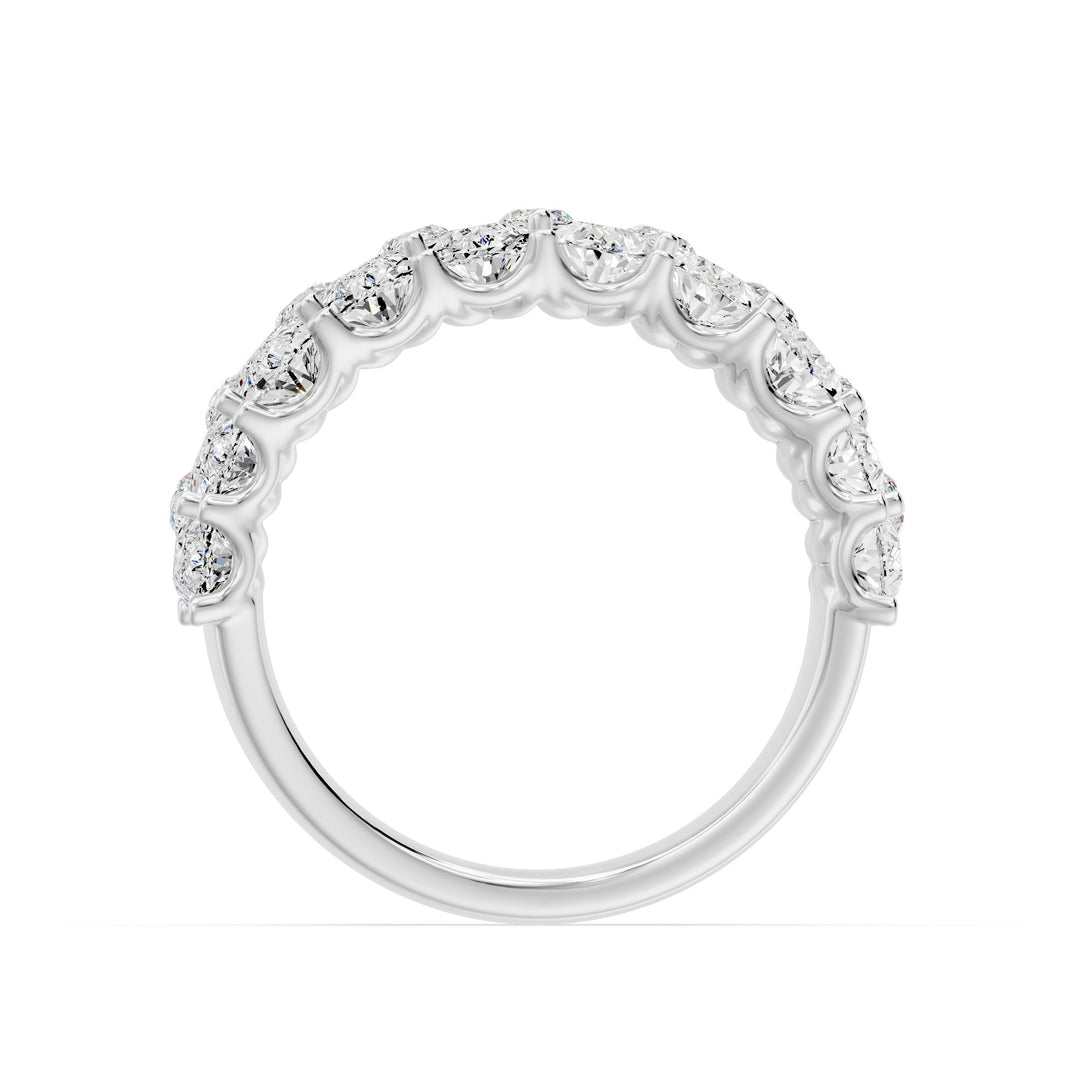 Bague 3 rangs diamants de synthèse poires et marquises Amalfi
