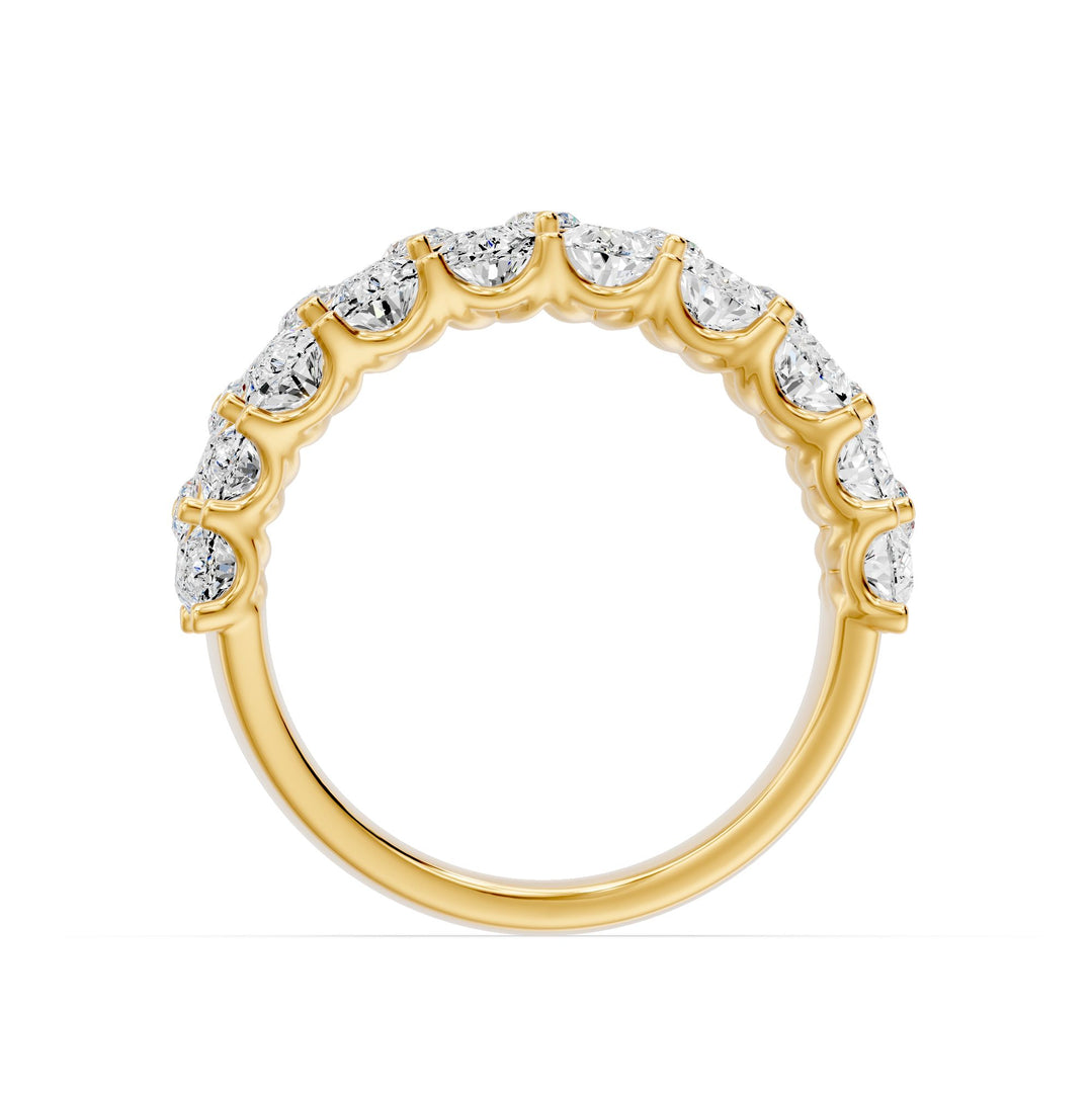 Bague 3 rangs diamants de synthèse poires et marquises Amalfi