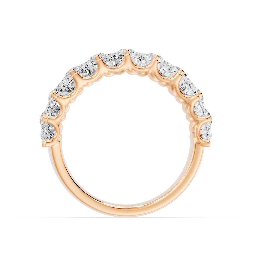 Bague 3 rangs diamants de synthèse poires et marquises Amalfi