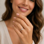 Solitaire diamant ovale 0.50 Ct Romy or blanc