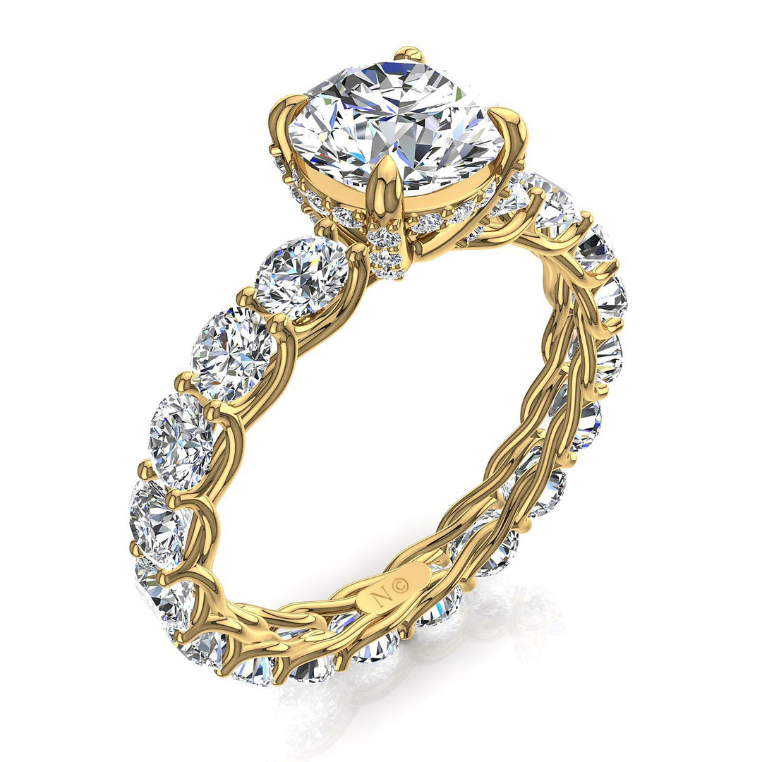 Bague diamant épaulée 1.00 carat or jaune ANGELA