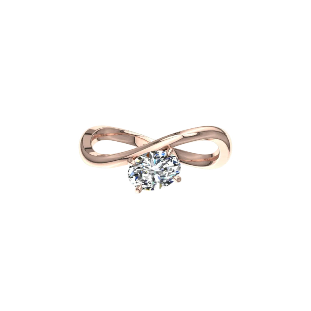 Solitaire diamant synthétique ovale 1.00 Carat Raffaella