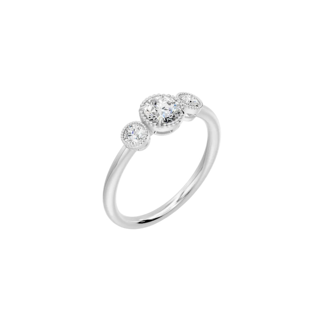 Bague diamant 0,50 Carat épaulé vintage Melina