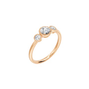 Bague de fiançailles diamant 0,50 Carat épaulé vintage or rose Melina