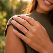 solitaire diamant naturel princesse 0.80 carat or rose Francesca