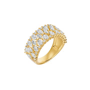 Bague diamants Poire, Marquises et Ronds 2.40 carats or jaune Fabiola