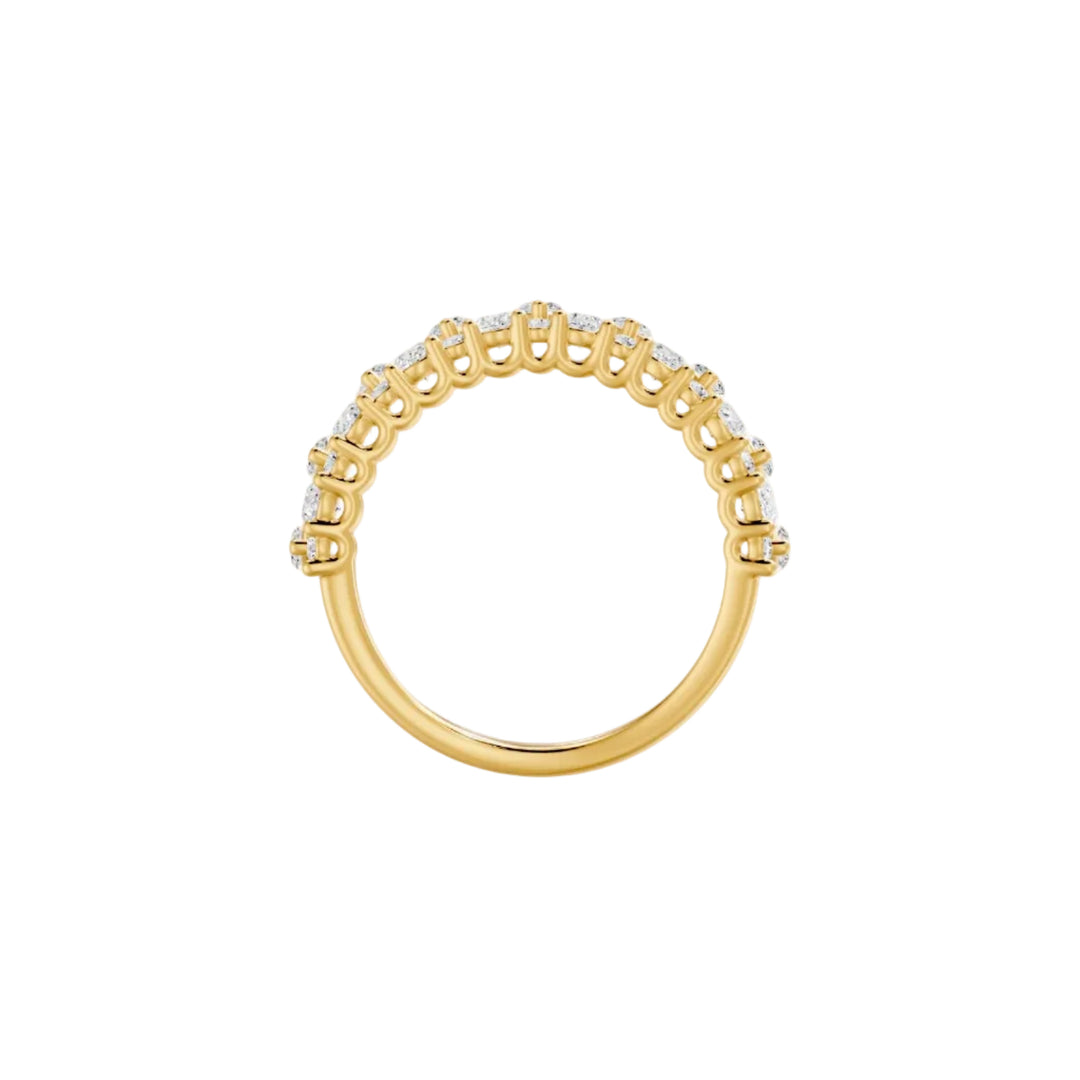 Bague diamants Poire, Marquises et Ronds 2.40 carats or jaune Fabiola