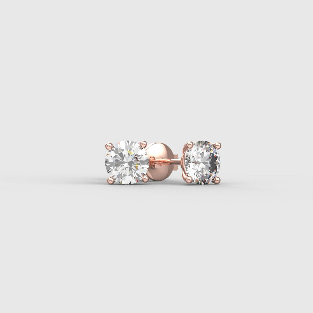 Boucles d'oreilles Diamants  1.20 Carat or rose