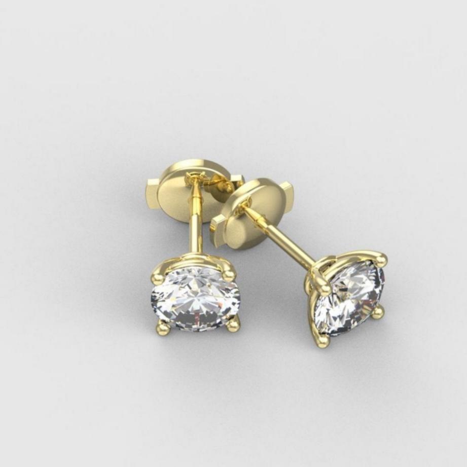 Boucles d'oreilles Diamants  1.20 Carat or jaune