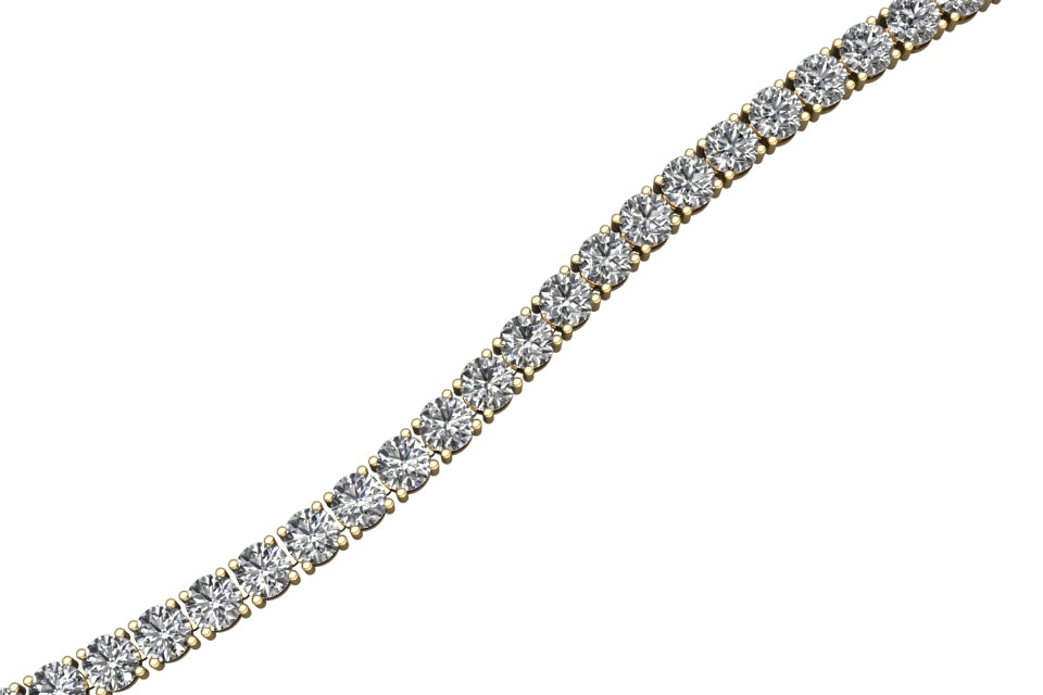 Bracelet Rivière 4,00 Carat 4 Griffes Or Jaune