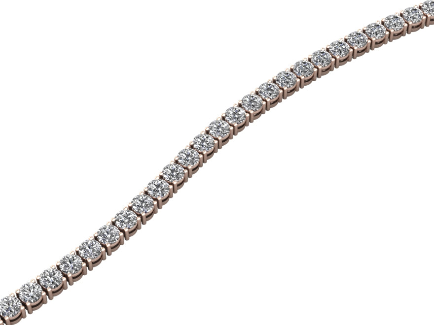 Bracelet Rivière 4,00 Carat 4 Griffes Or rose