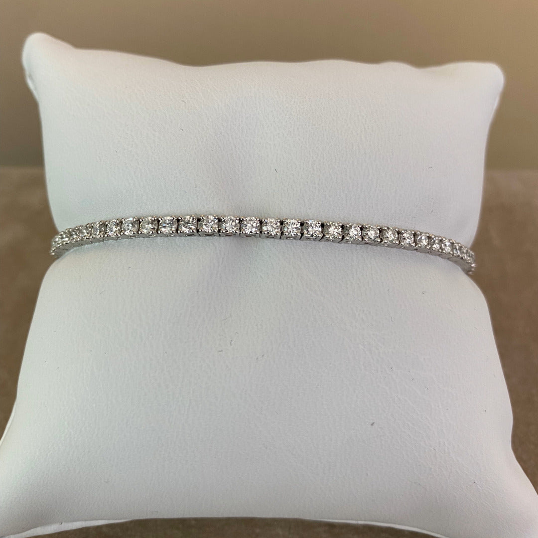 Bracelet Rivière diamants 4.00 Ct- 4 Griffes