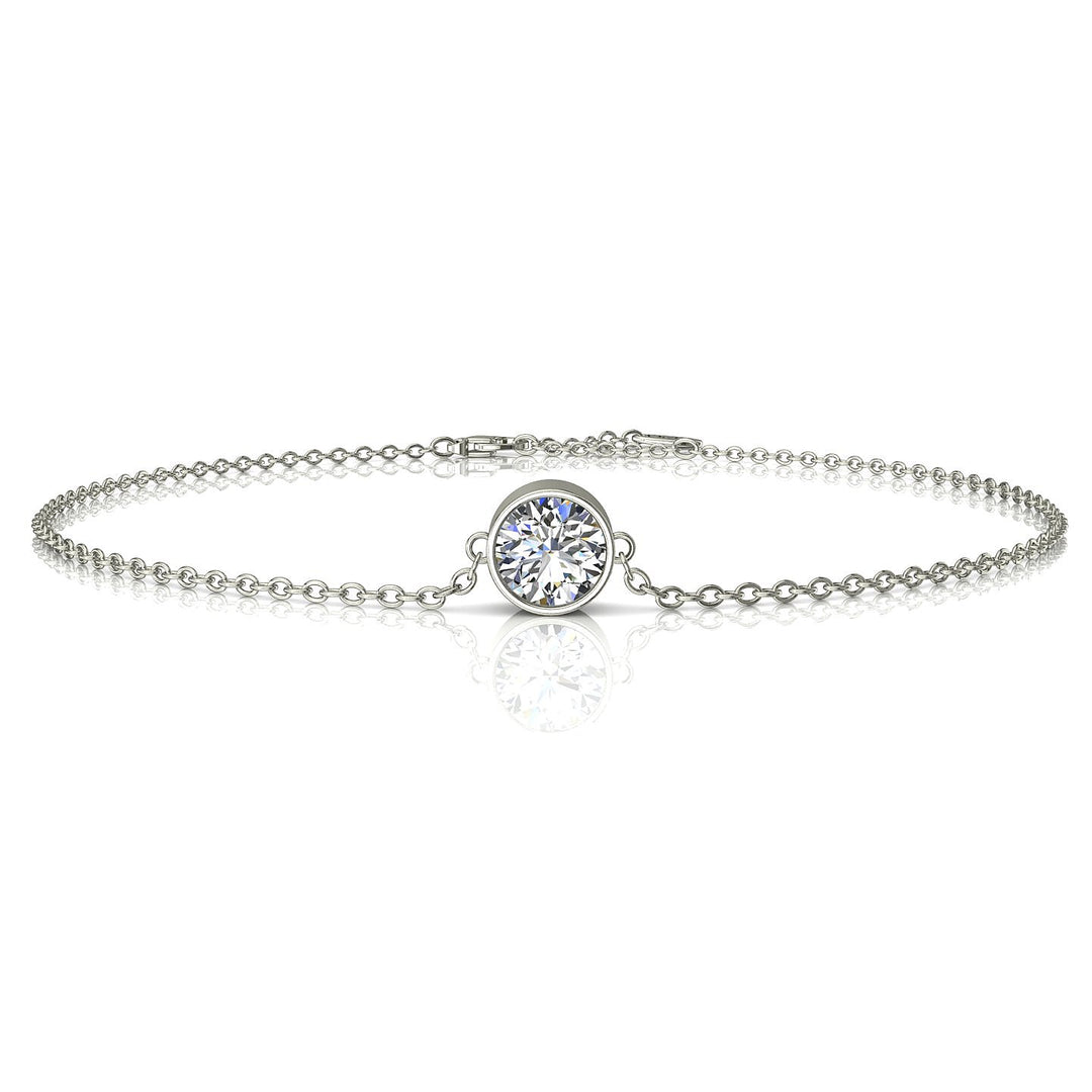 Bracelet Solitaire 1,00 Ct -Or Gris 18K