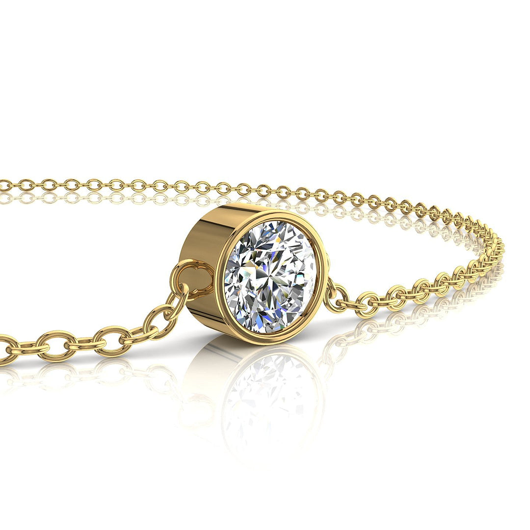 Bracelet Solitaire diamant  0.80 Ct -Or Jaune 18K