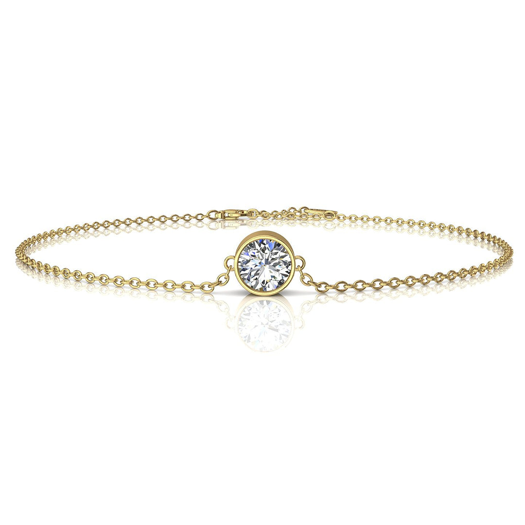 Bracelet Solitaire diamant  0.80 Ct -Or Jaune 18K