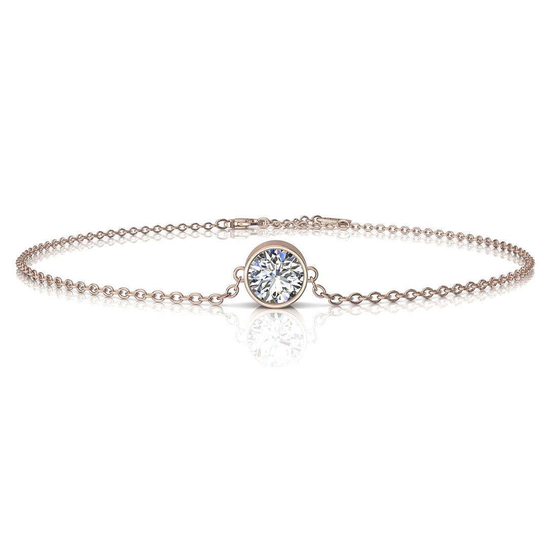 Bracelet Solitaire diamant 1.00 Carat -Or Rose 18K