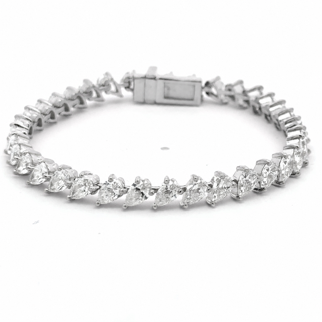 Bracelet rivière POIRES 0.20 Ct or blanc Irena