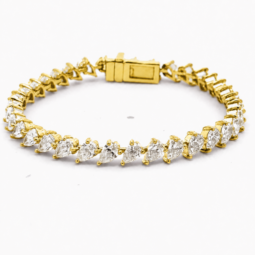 Bracelet rivière POIRES 0.20 Ct or jaune Irena