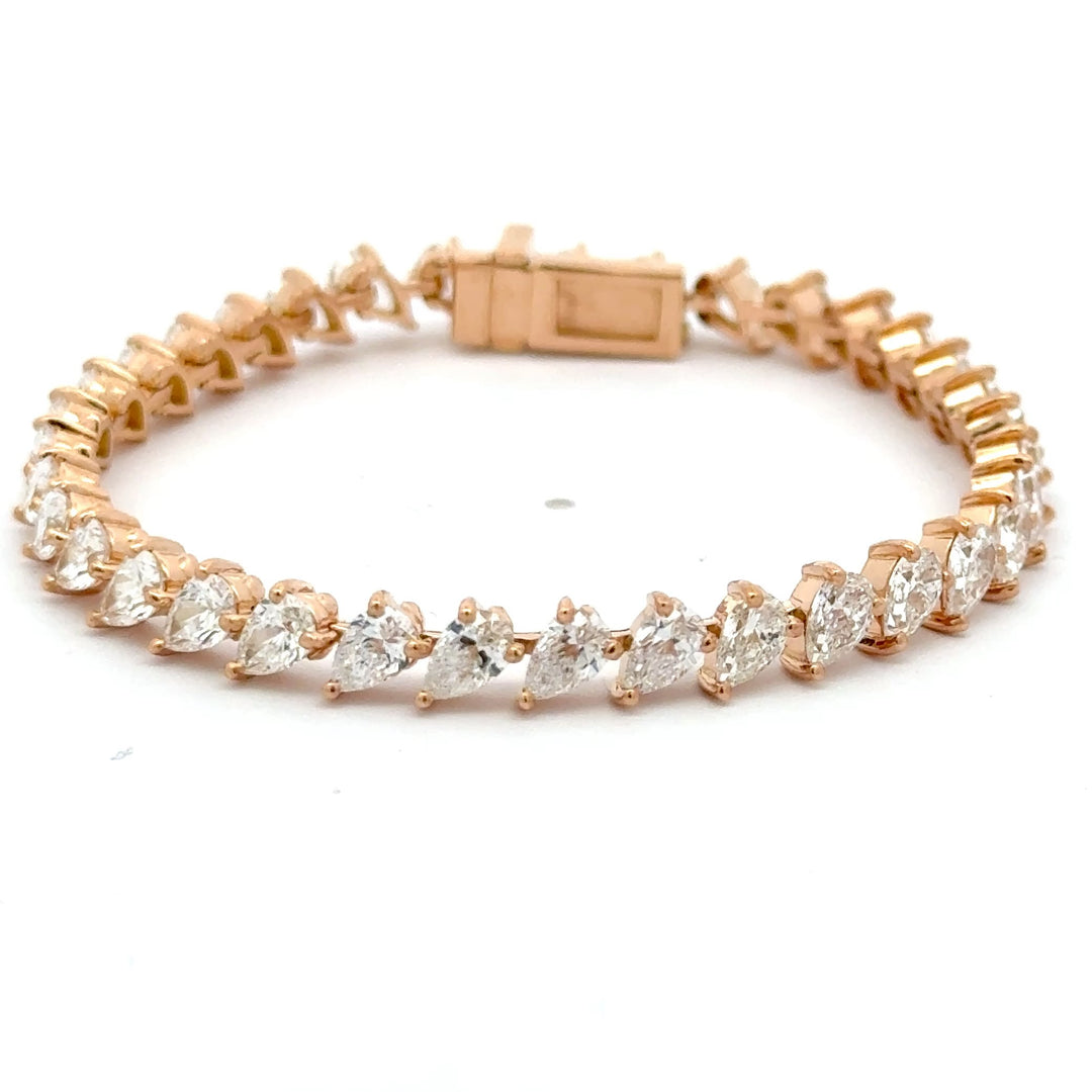 Bracelet rivière POIRES 0.20 Ct or rose Irena