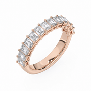 Demi-alliance diamants synthétiques Taille-Émeraude 1.70 carat Flavia