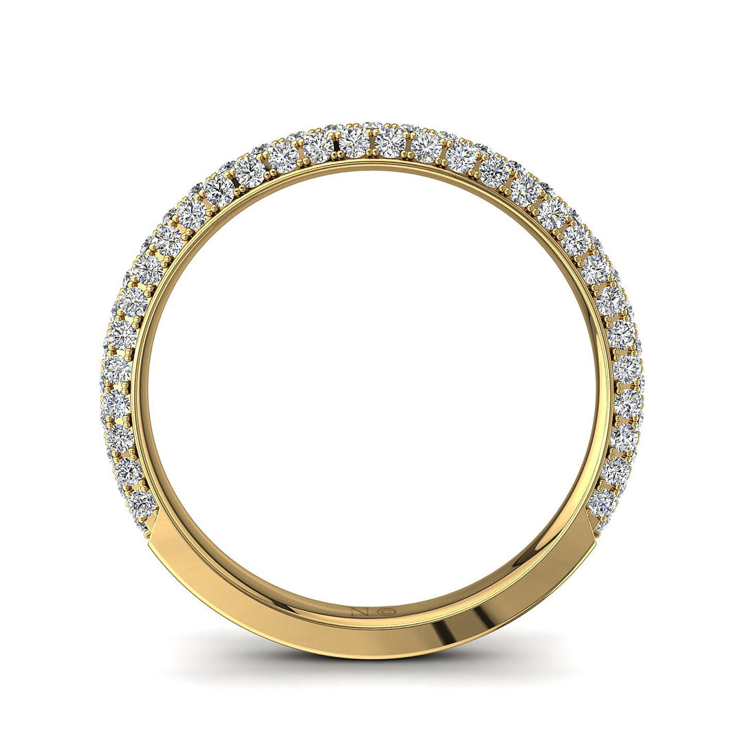 Demi-Alliance diamants pavée 0,60 carat or jaune Simona