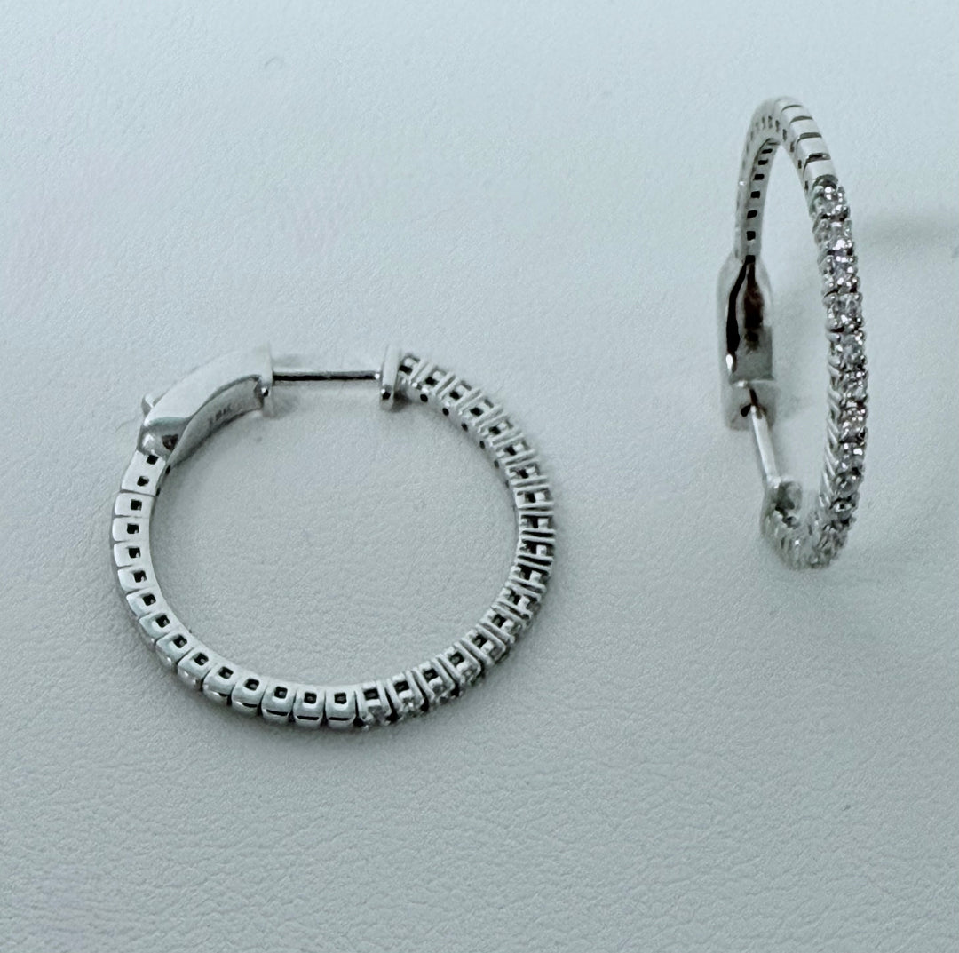 Boucles d'oreilles créoles diamants 0,36 carat Violetta.