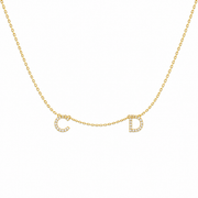 Pendentif Alphabet Précieux 2 LETTRES en diamants synthétique