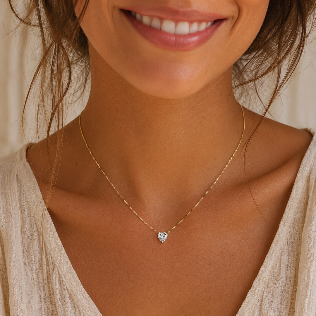 Pendentif coeur Ella 0.50 Ct or jaune