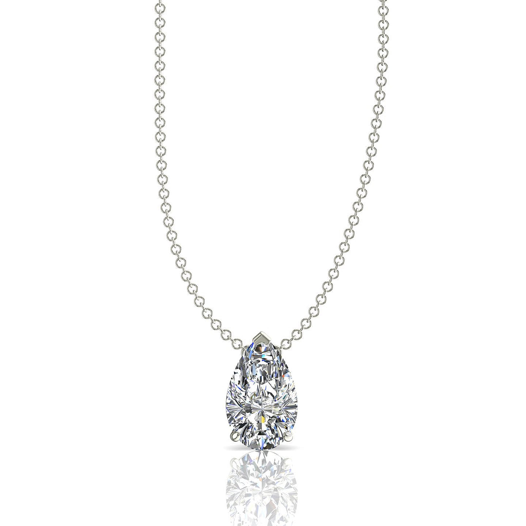 Pendentif Diamant Poire 1.50 Carat Or Blanc