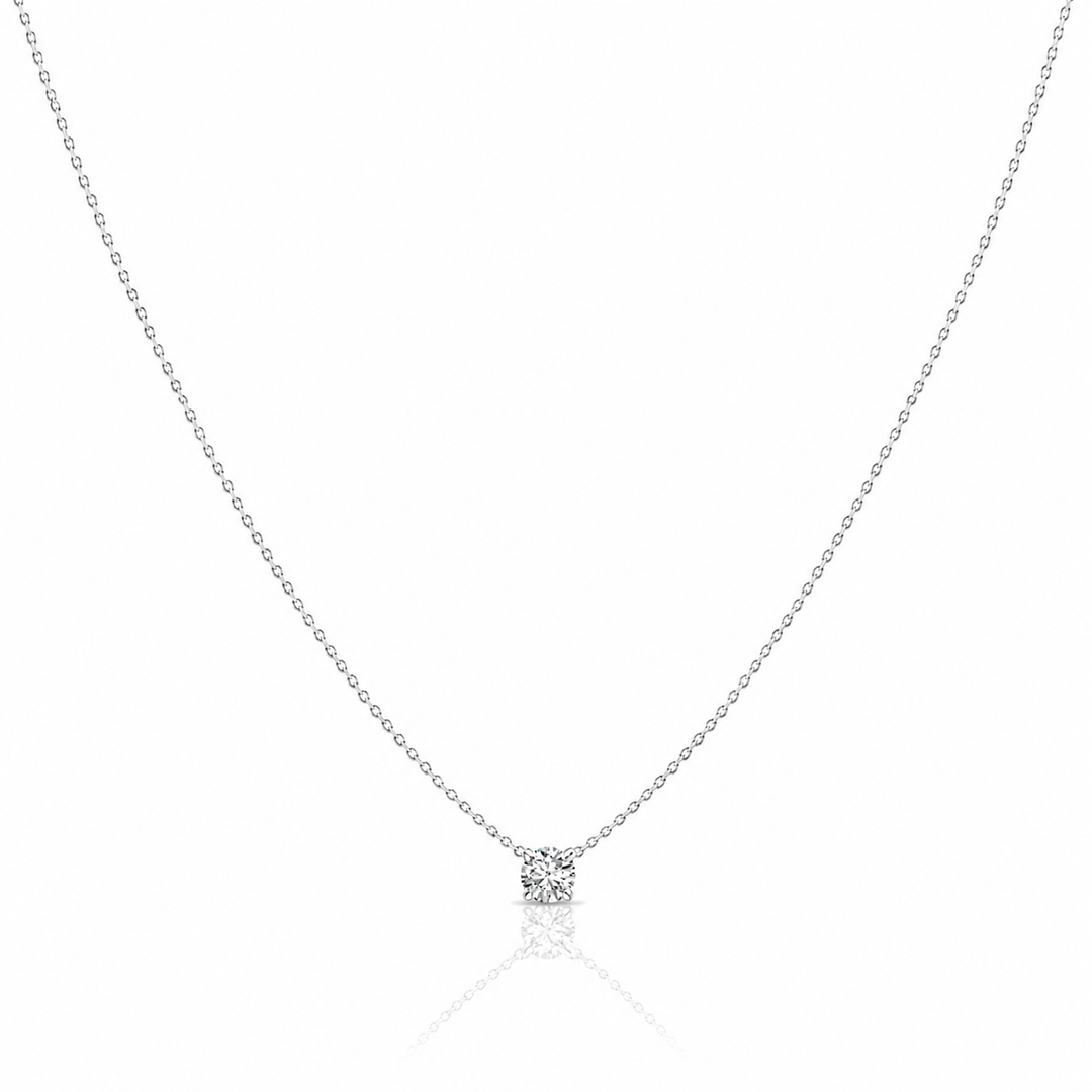 Pendentif diamant  0.50 carat or blanc Ely