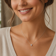 Pendentif diamant  0.50 carat or blanc Ely