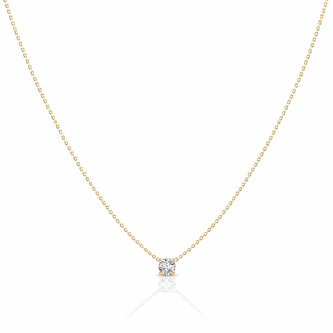 Pendentif diamant  0.50 carat or jaune Ely