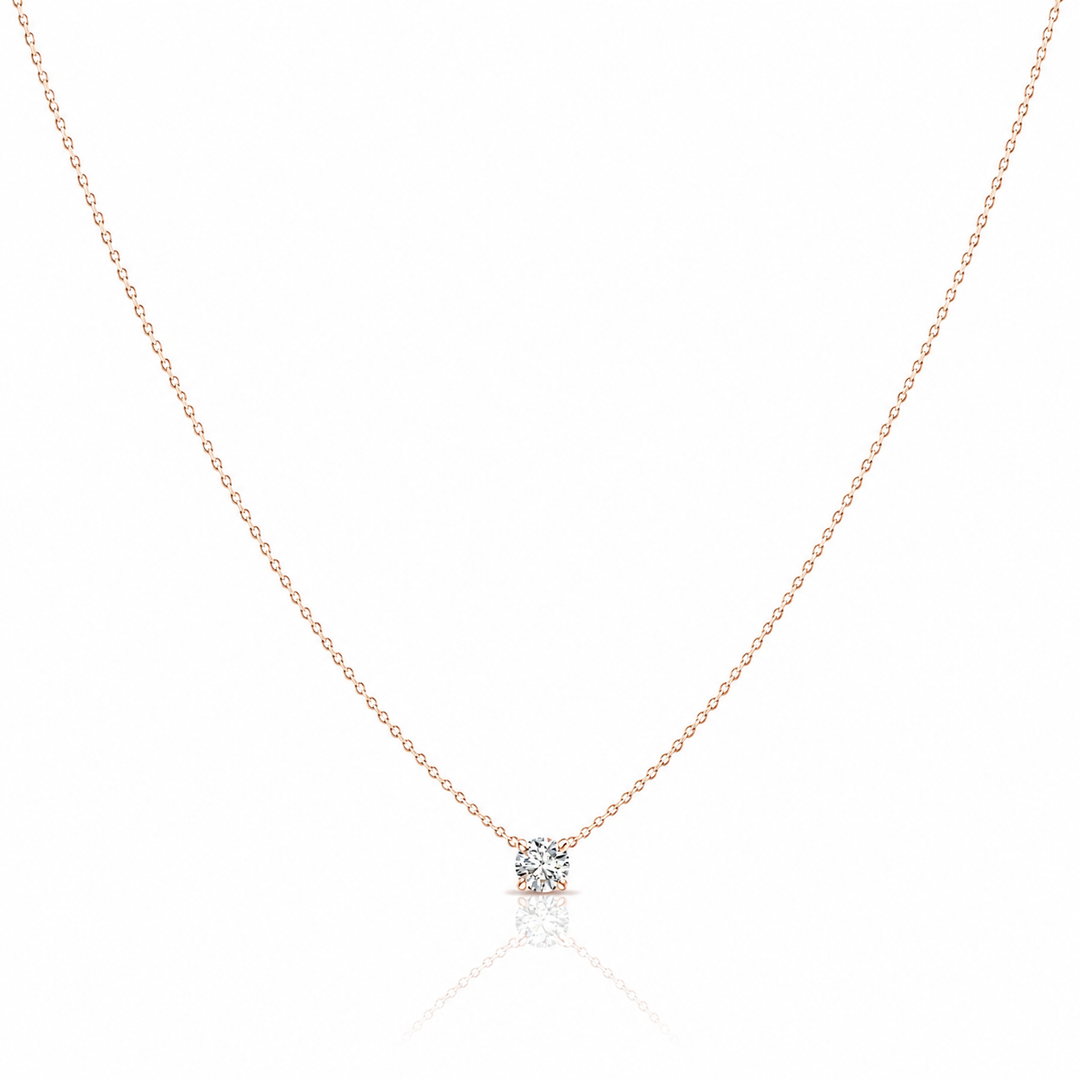 Pendentif diamant  0.50 carat or rose Ely
