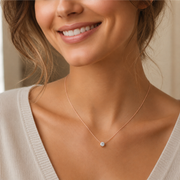 Pendentif diamant rond 0.50 carat or rose Ely