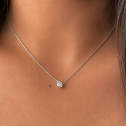 Pendentif diamant naturel poire 1.00 carat or blanc Graziella