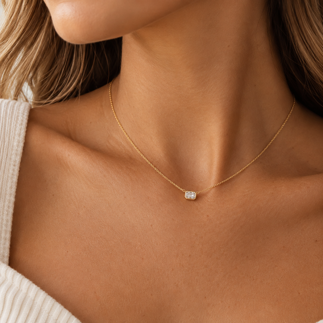 Pendentif diamant synthétique Émeraude 0.50 carat Cornelia