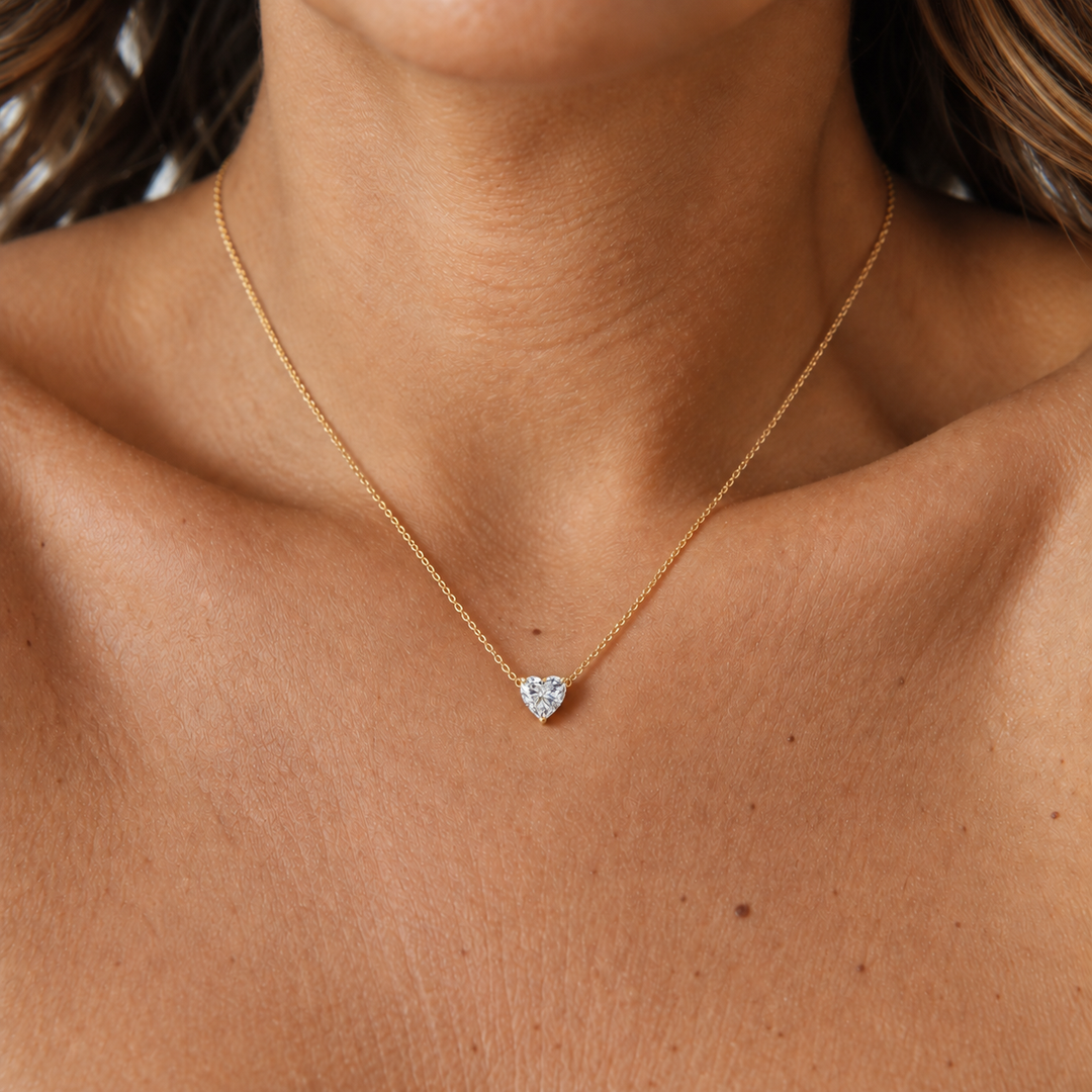 Pendentif diamant synthétique cœur 0.80 carat Ely