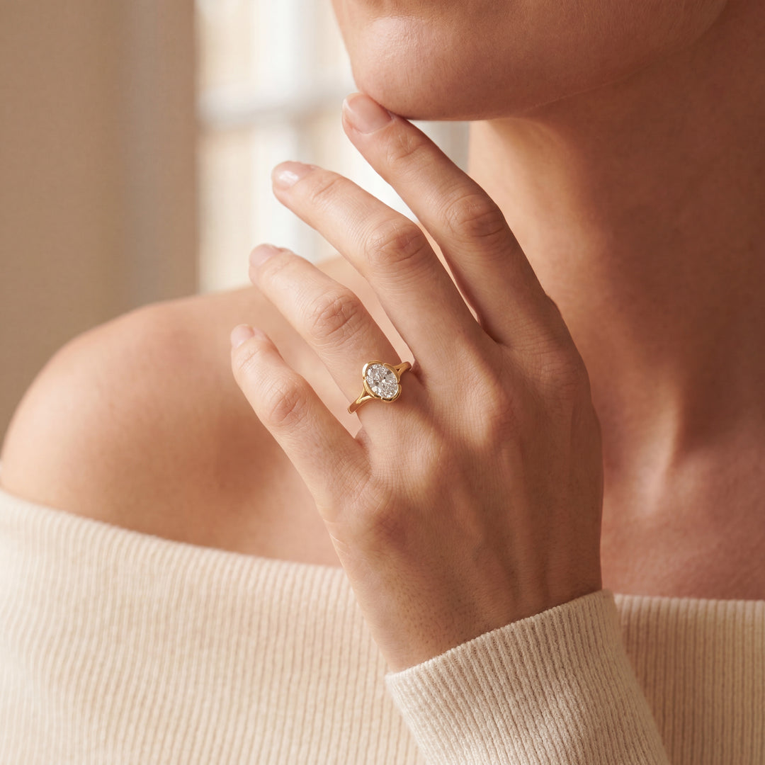 Bague diamant synthétique ovale 1.50 carat Georgia