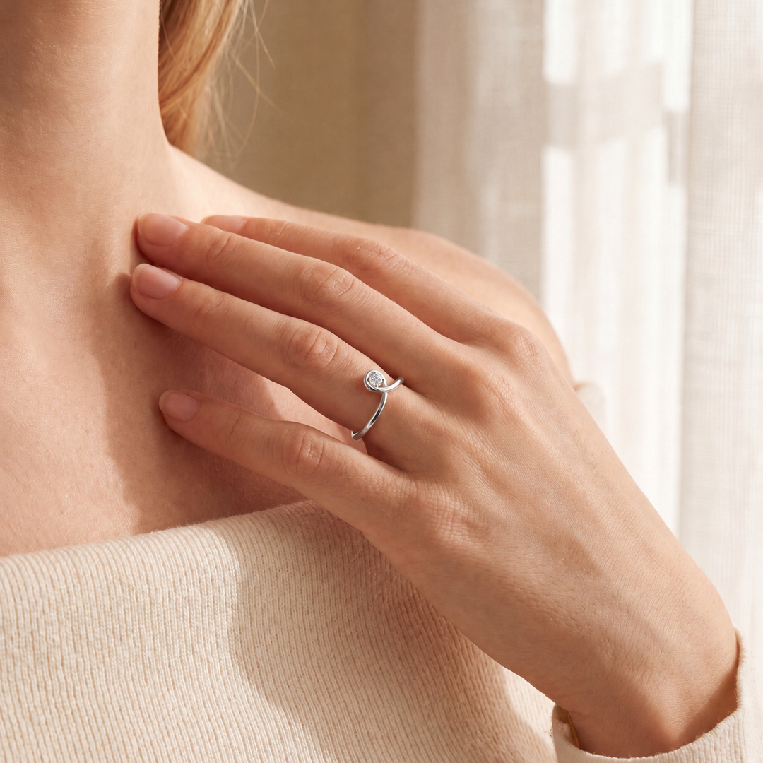 bague diamant naturel rond 0.30 carat or blanc Serena