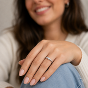 Solitaire épaulé diamant ovale 0,25 Ct synthétique Lina or BLANC