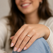 Solitaire épaulé diamant ovale 0,25 Ct synthétique Lina or jaune
