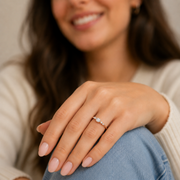 Solitaire épaulé diamant ovale 0,25 Ct synthétique Lina or rose