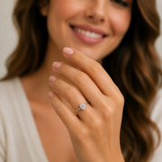Solitaire ovale 1.00 Ct Romy or blanc