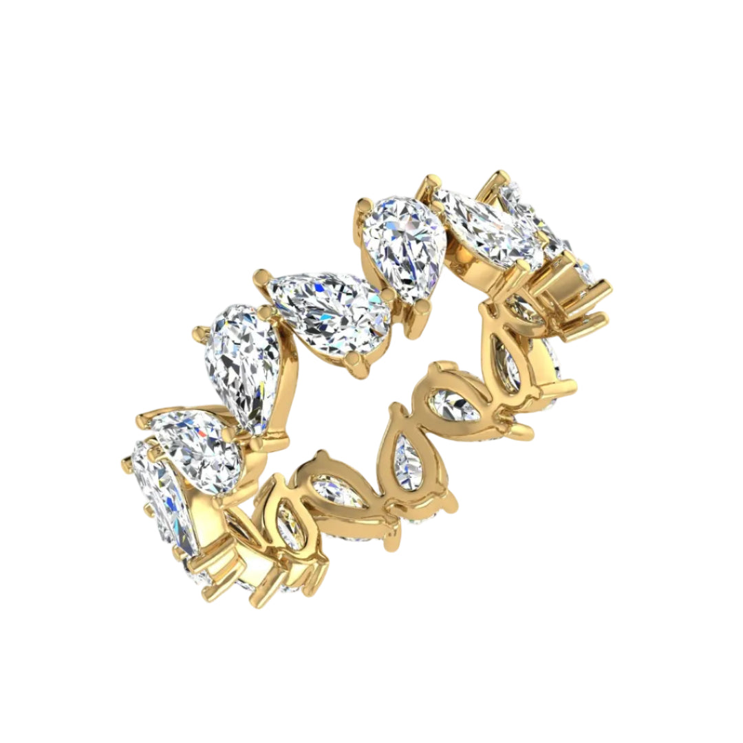 Alliance Aline diamants naturels poires 3.00 carats or jaune