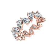 Alliance Aline diamants naturels poires 3.00 carats or rose