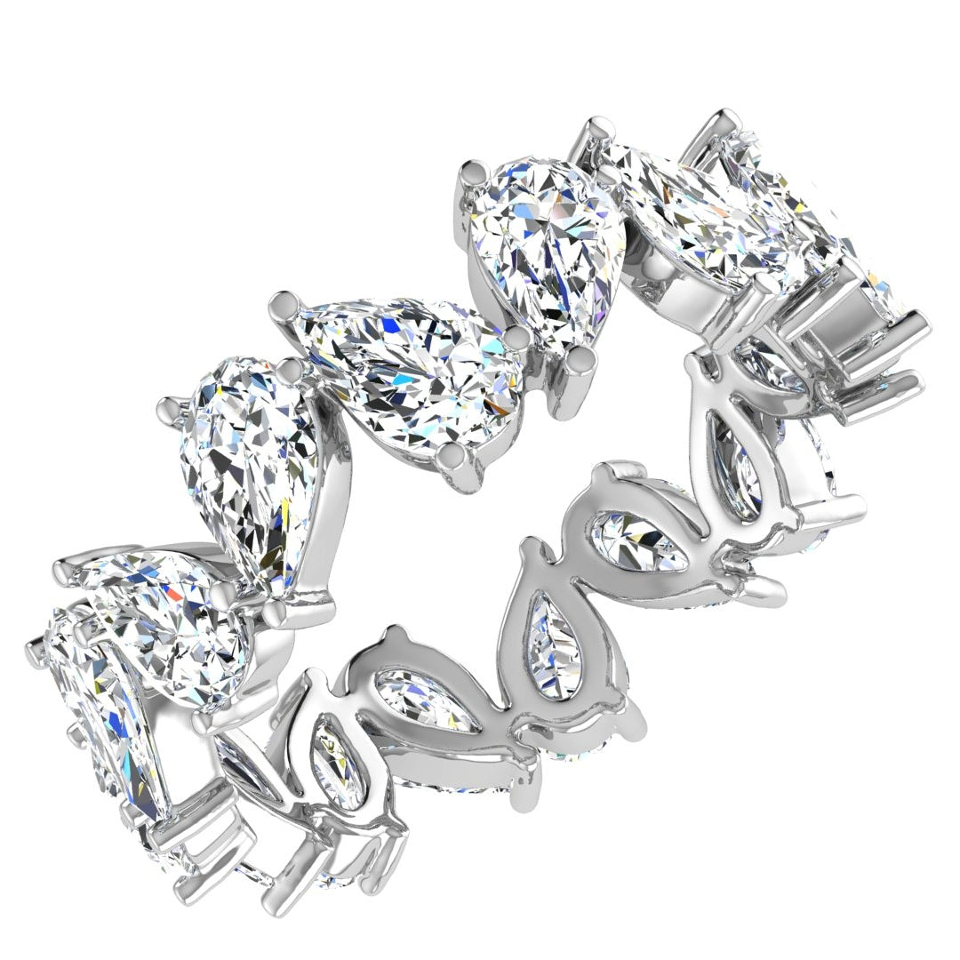Alliance Aline diamants naturels poires 3.05 carats or blanc